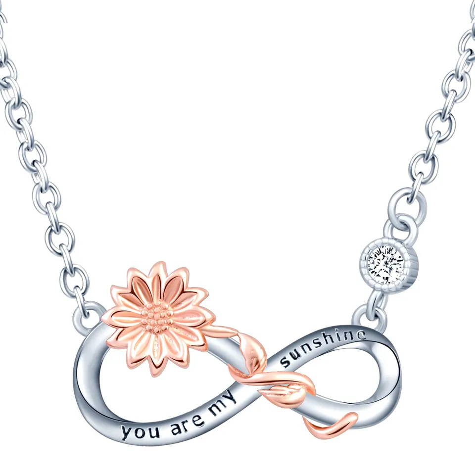 INFINIONLY collana infinito fiore bicolore argento B-collane