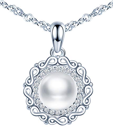 INFINIONLY Fashion collana perla fiore infinito zirconi