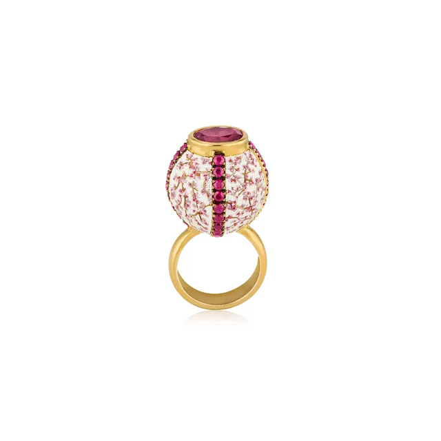 Le Sibille Bell Anello rubini rodolite mosaico