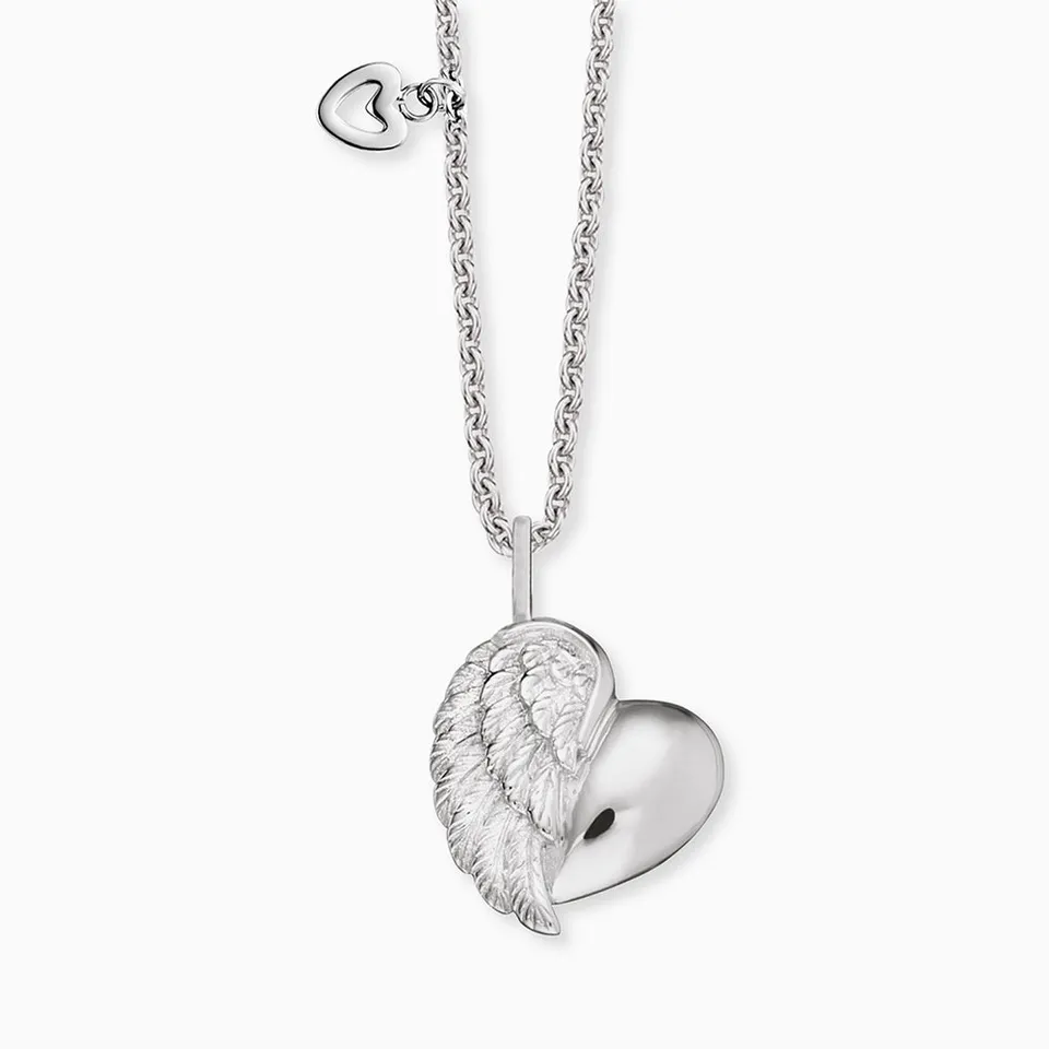 Engelsrufer Kinder Collana Bambina Cuore Alato Acciaio