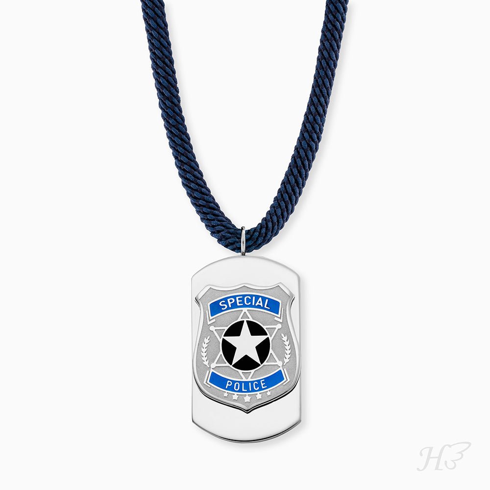 Engelsrufer Bambini Collana Acciaio Polizia Smalto