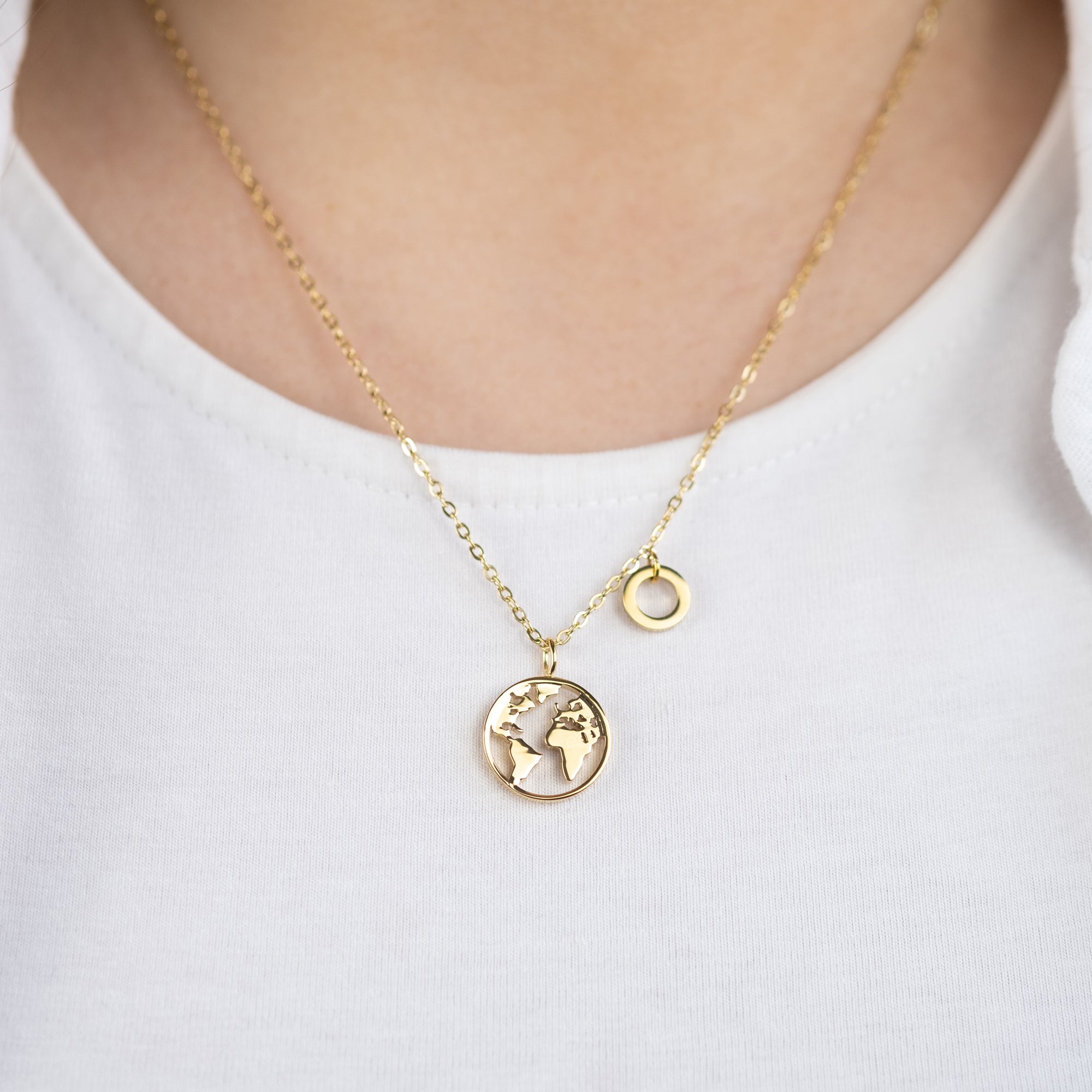 MySteel Ocean Collana Acciaio Oro Mondo + Biglietto