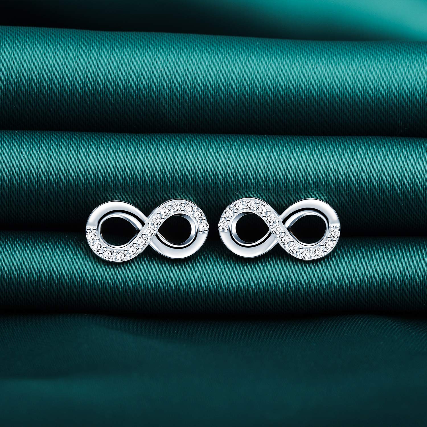 Infinionly Orecchini Infinito Argento 925 Zirconi Donna