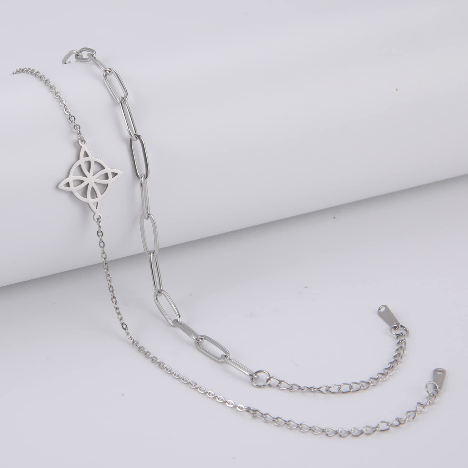 EUEAVAN Bracelets bracciale nodo strega acciaio taglia unica