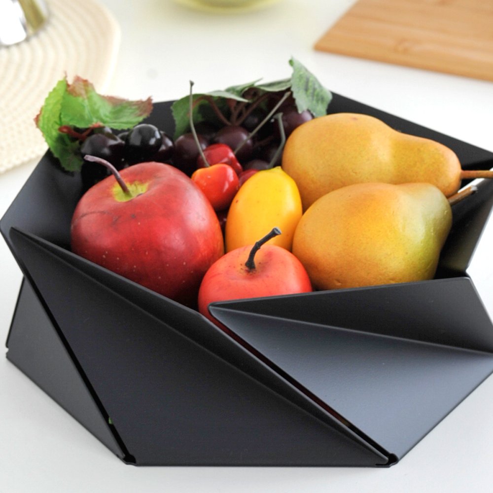Alessi Kaleidos NS02 B Cestino Nero Acciaio Tavola