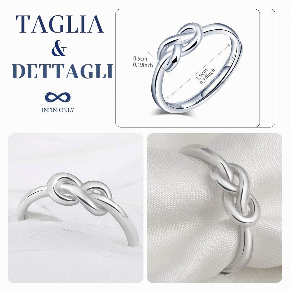 Infinionly Fashion Rings anello infinito argento 925 regolabile
