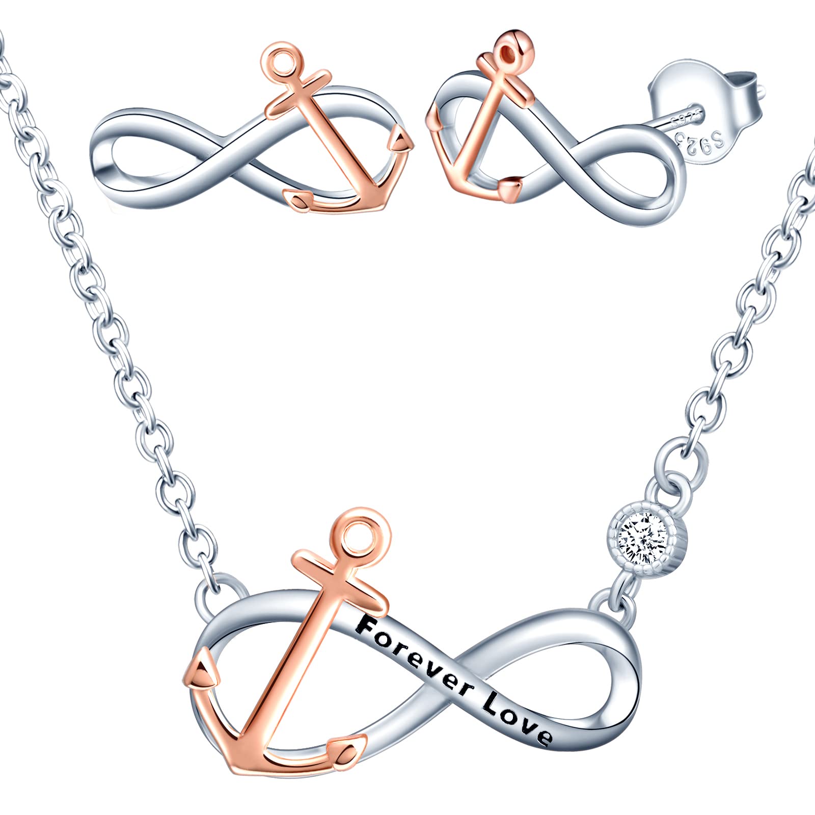 INFINIONLY Fashion Collana infinito bicolore argento 925