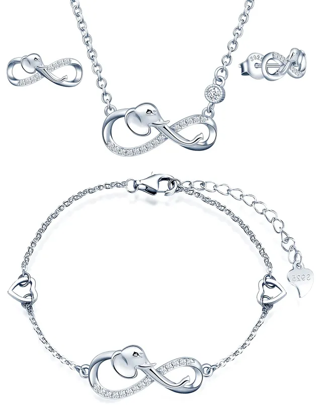 INFINIONLY parure argento 925 infinito elefante colore C