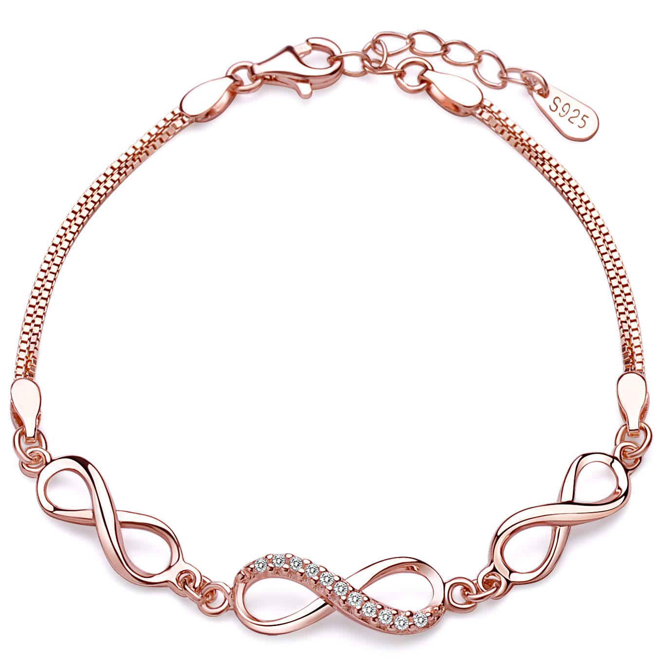 Infinionly Fashion Bracelets bracciale infinito argento rosa