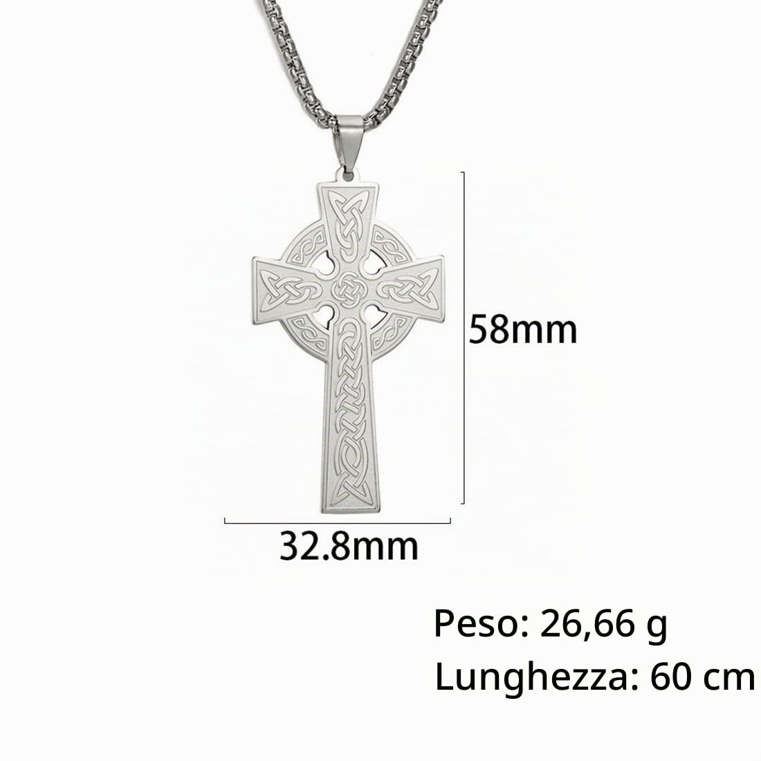 Eueavan Croce Celtica Collana Argento Ciondolo Religioso