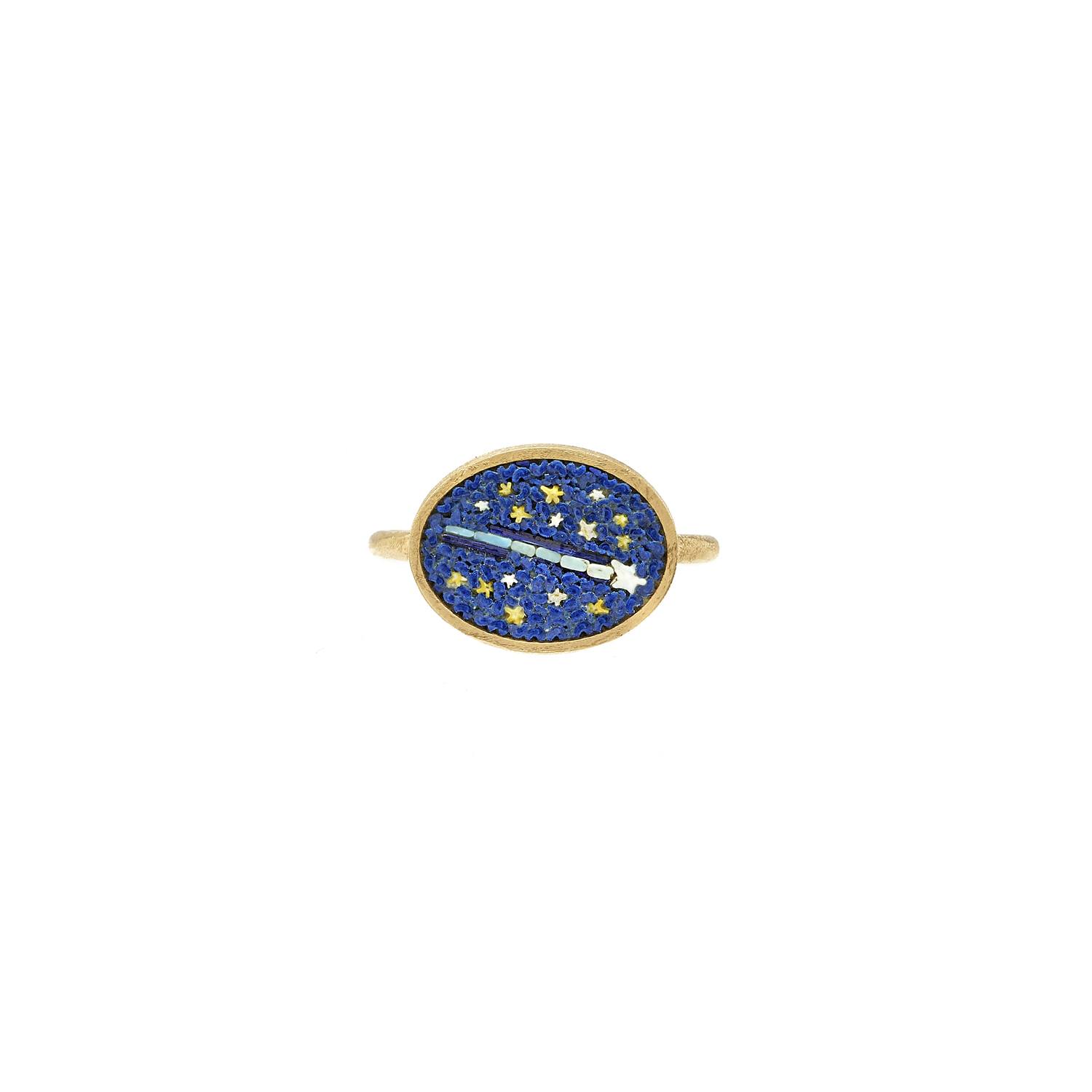 Le Sibille Cometa Anello Oro 18kt mosaico romano