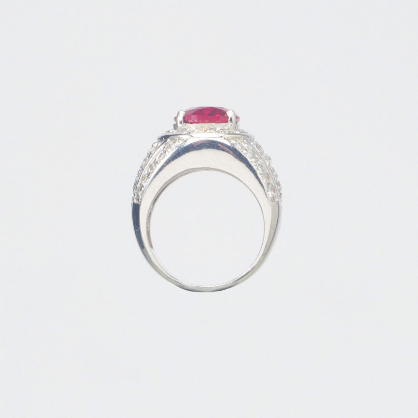 Chic Ad Hoc Anelli Anello Fascia Argento Rosso Rubino