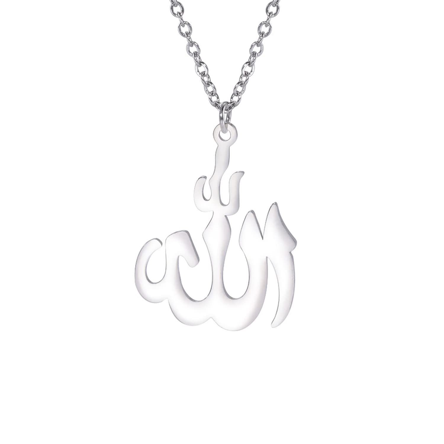 EUEAVAN collana Allah argento2 ciondolo arabo religioso