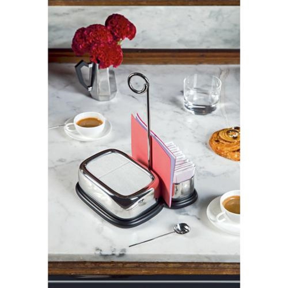 Alessi Bibo VS07 contenitore bustine tè zucchero acciaio