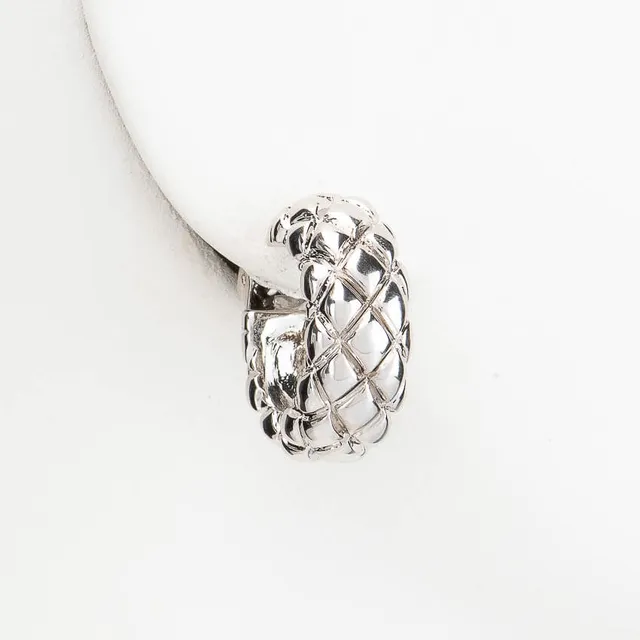 Chic Ad Hoc Orecchini Clip Cerchio Argento Matelasse