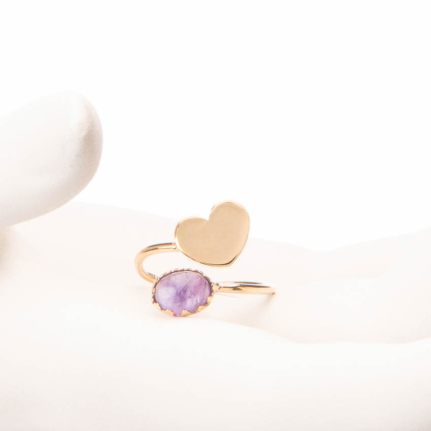 Chic Ad Hoc Anelli Anello Contrariè Oro Cuore Ametista