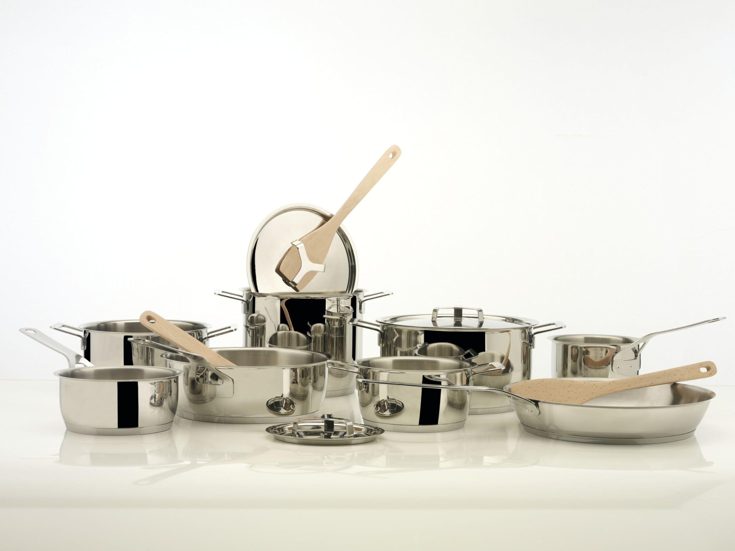Alessi AJM100S9 set pentole acciaio 9 pezzi lucido