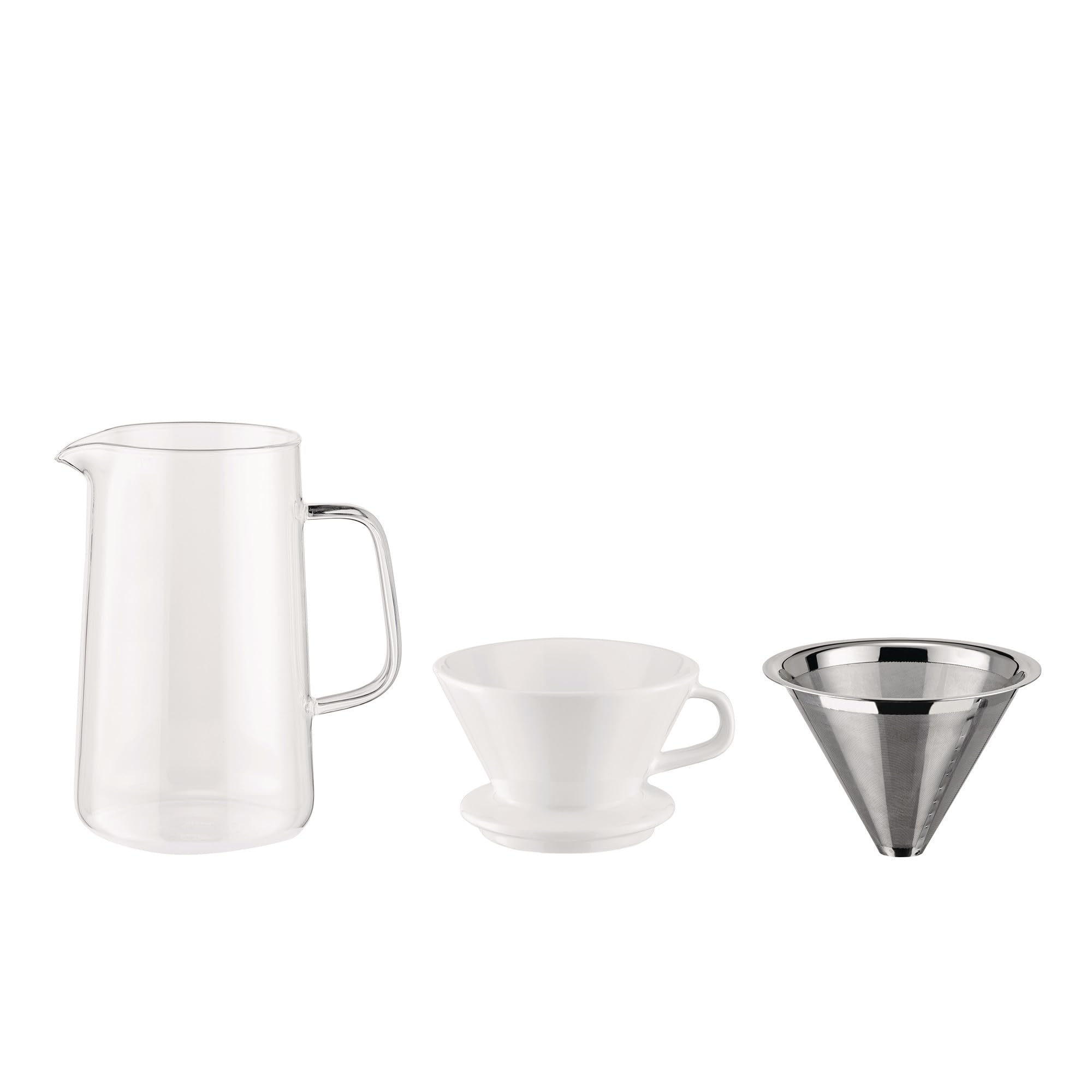 Alessi Slow Coffee KT01S1 Set Filtro Acciaio Vetro Porcellana