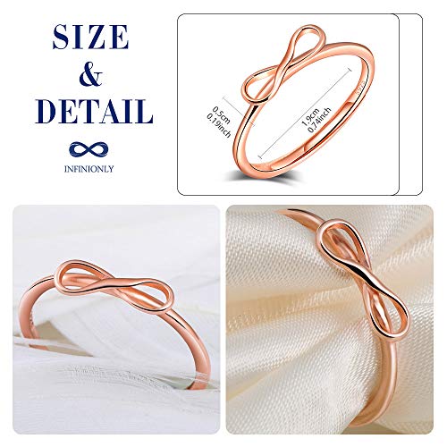 INFINIONLY Fashion Rings anello infinito argento 925 misura regolabile