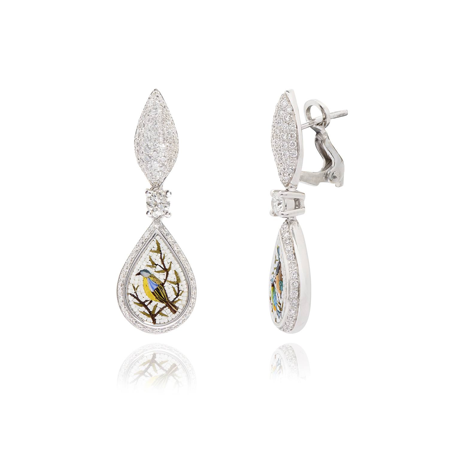 Le Sibille Kimono orecchini oro bianco diamanti 1.44 ct