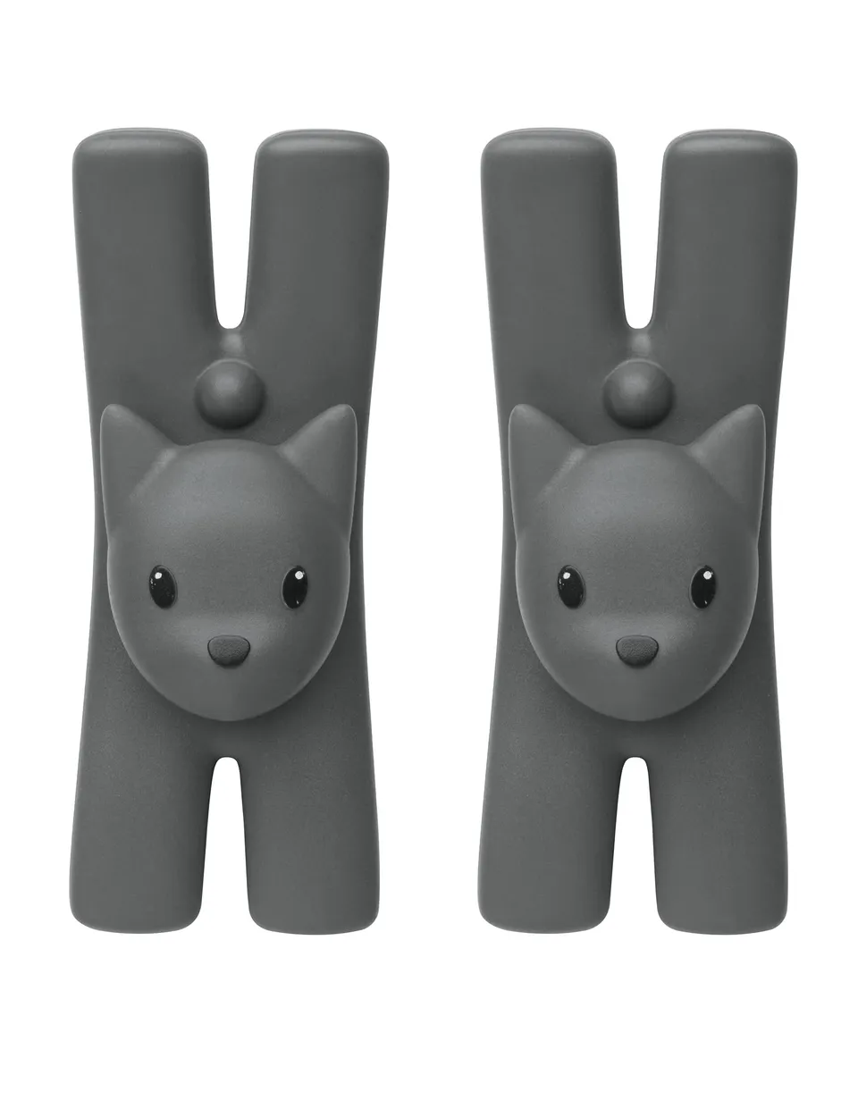 Alessi Lampo MMI32CS B mollette magnetiche gatto set 2 pezzi nero