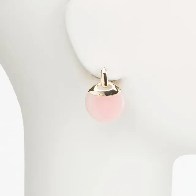 Chic Ad Hoc Orecchino a Perno Oro e Rosa Bottone