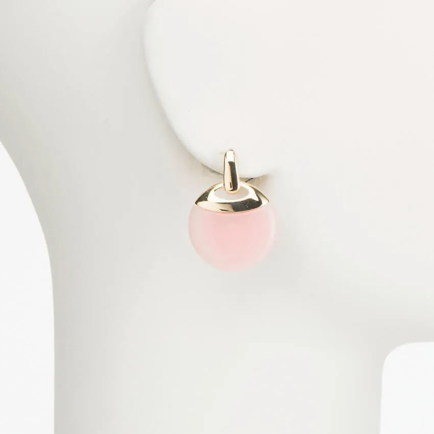 Chic Ad Hoc Orecchino a Perno Oro e Rosa Bottone