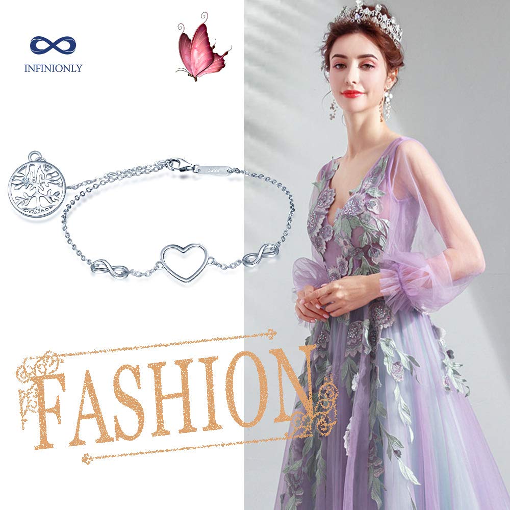 INFINIONLY bracciale argento 925 cuore infinito zirconi donna