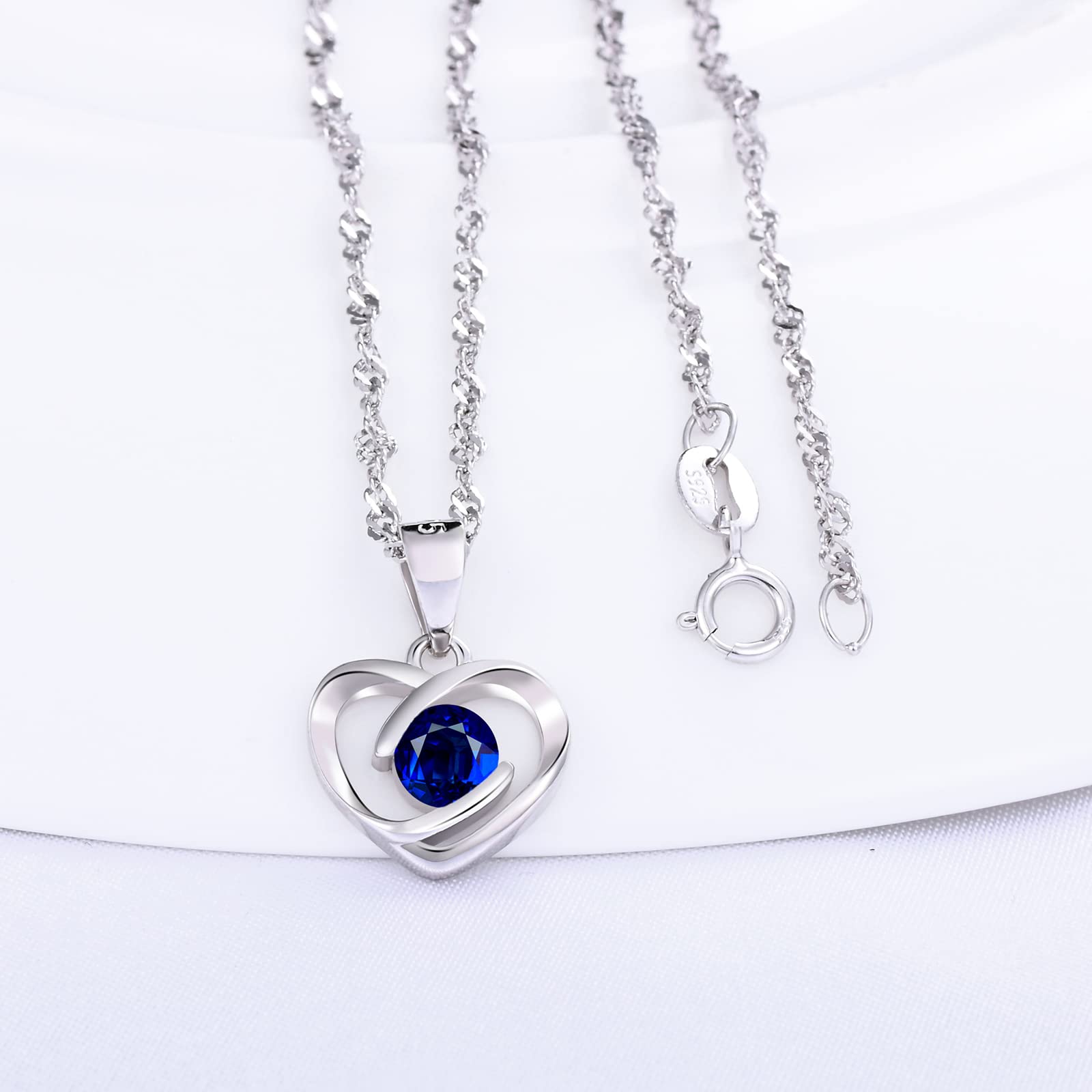 Infinionly collana cuore blu argento 925 45 cm
