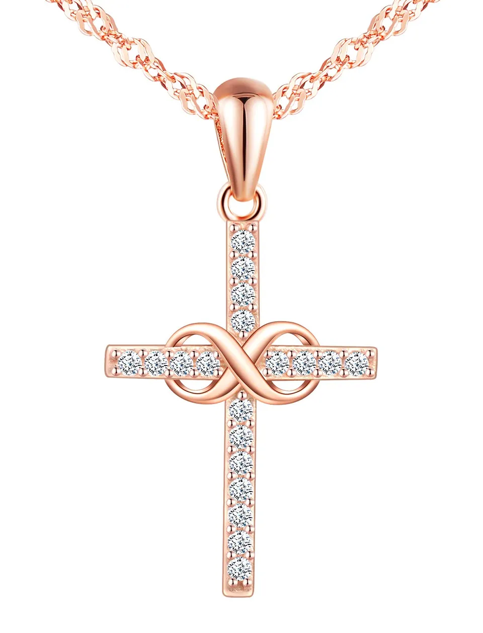 Infinionly Fashion Collana Argento 925 Oro Rosa Infinito