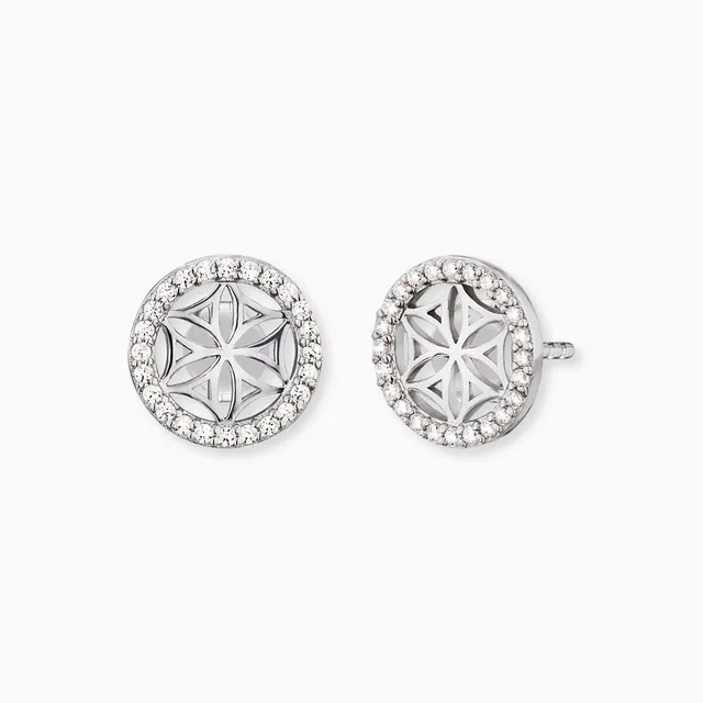 Engelsrufer Ohrringe Orecchini Argento Fiore Vita Zirconia