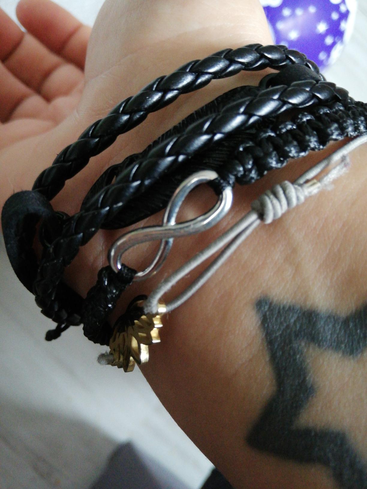 Infinionly Fashion bracciale intrecciato nero infinito 17-28 cm