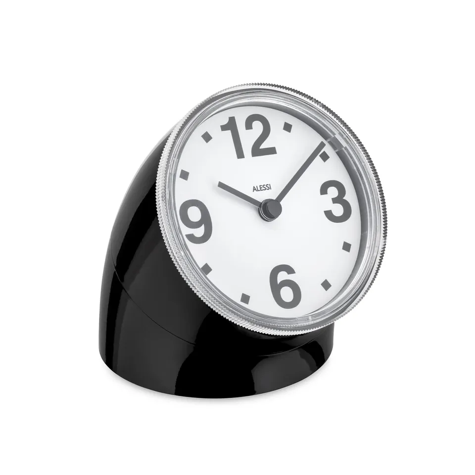 Alessi Cronotime 01 B orologio tavolo nero ABS