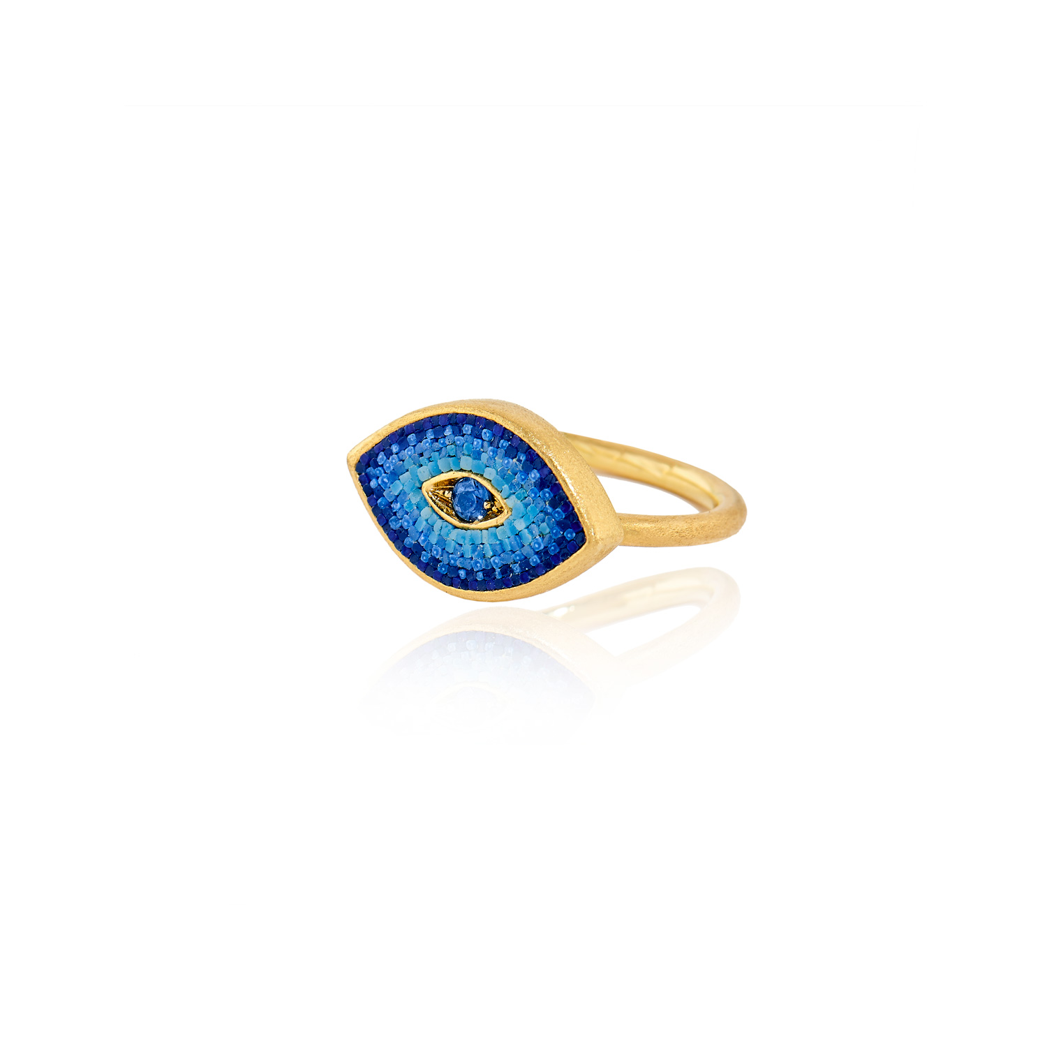 Le Sibille Pixel Anello Oro 18Kt Zaffiri Occhio Sacro
