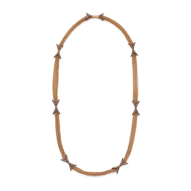 Le Sibille Ganimede collana titanio oro rosa diamanti