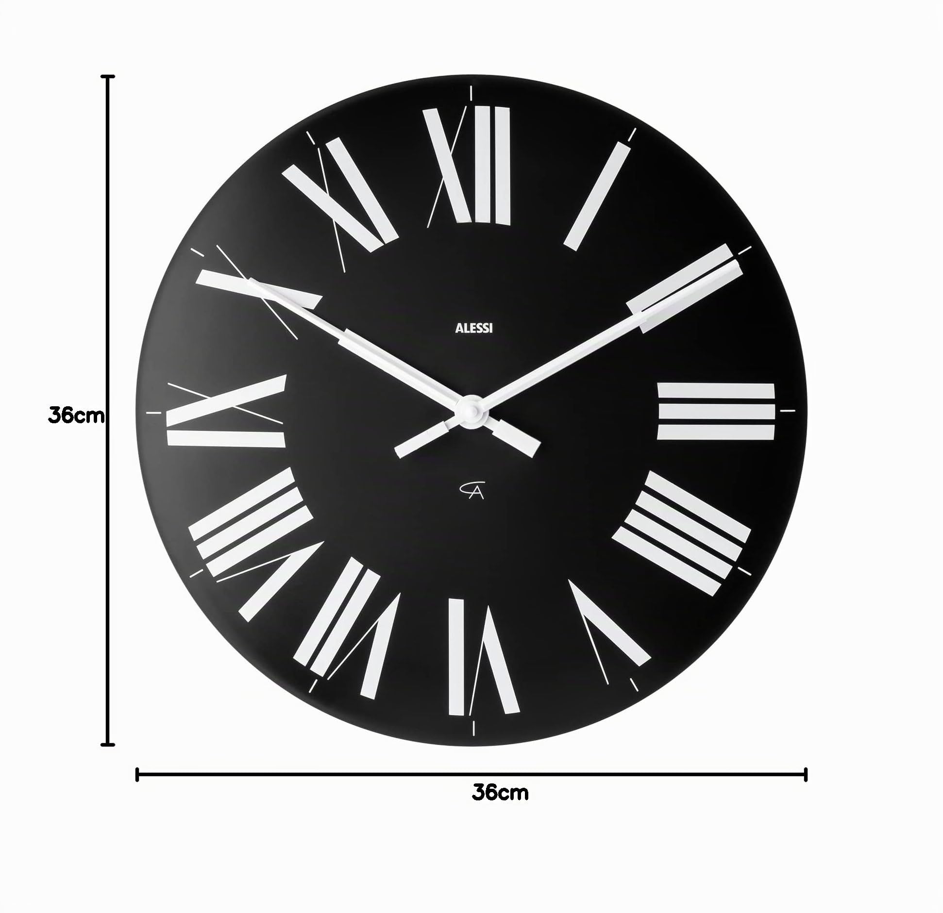 Alessi 12 B Firenze orologio parete ABS 36 cm nero