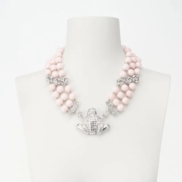 Chic Ad Hoc Collana girocollo rana argento rosa