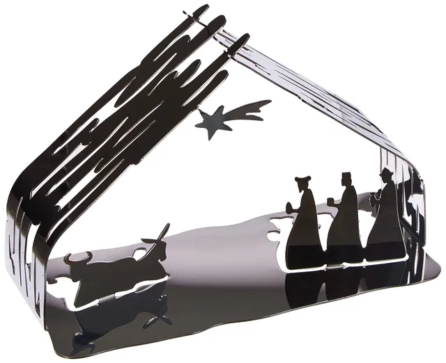 Alessi Bark Crib BM09 presepe acciaio inox lucido 23 cm