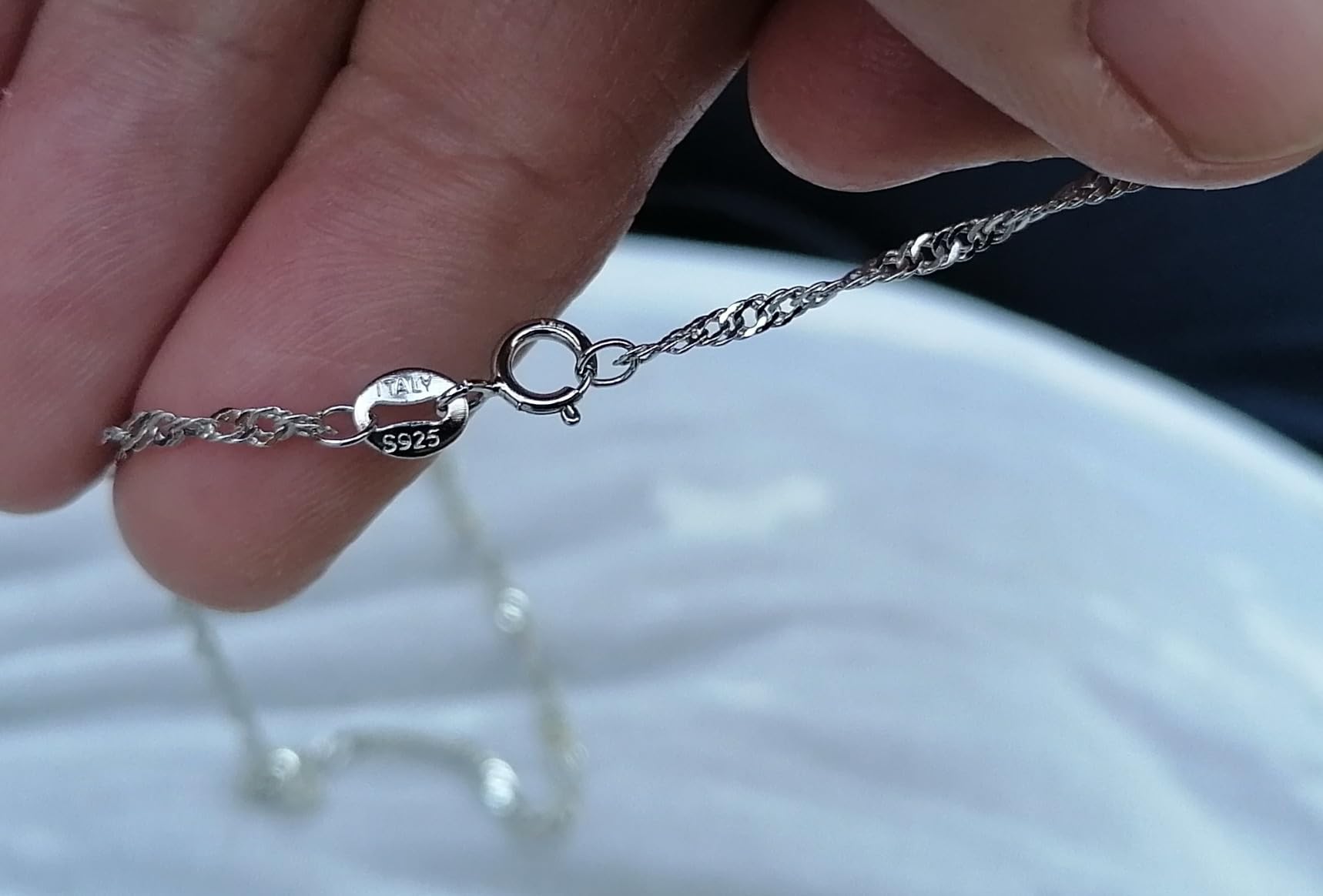 INFINIONLY Fashion Collana Cuore Oceano Gialla 45cm Argento