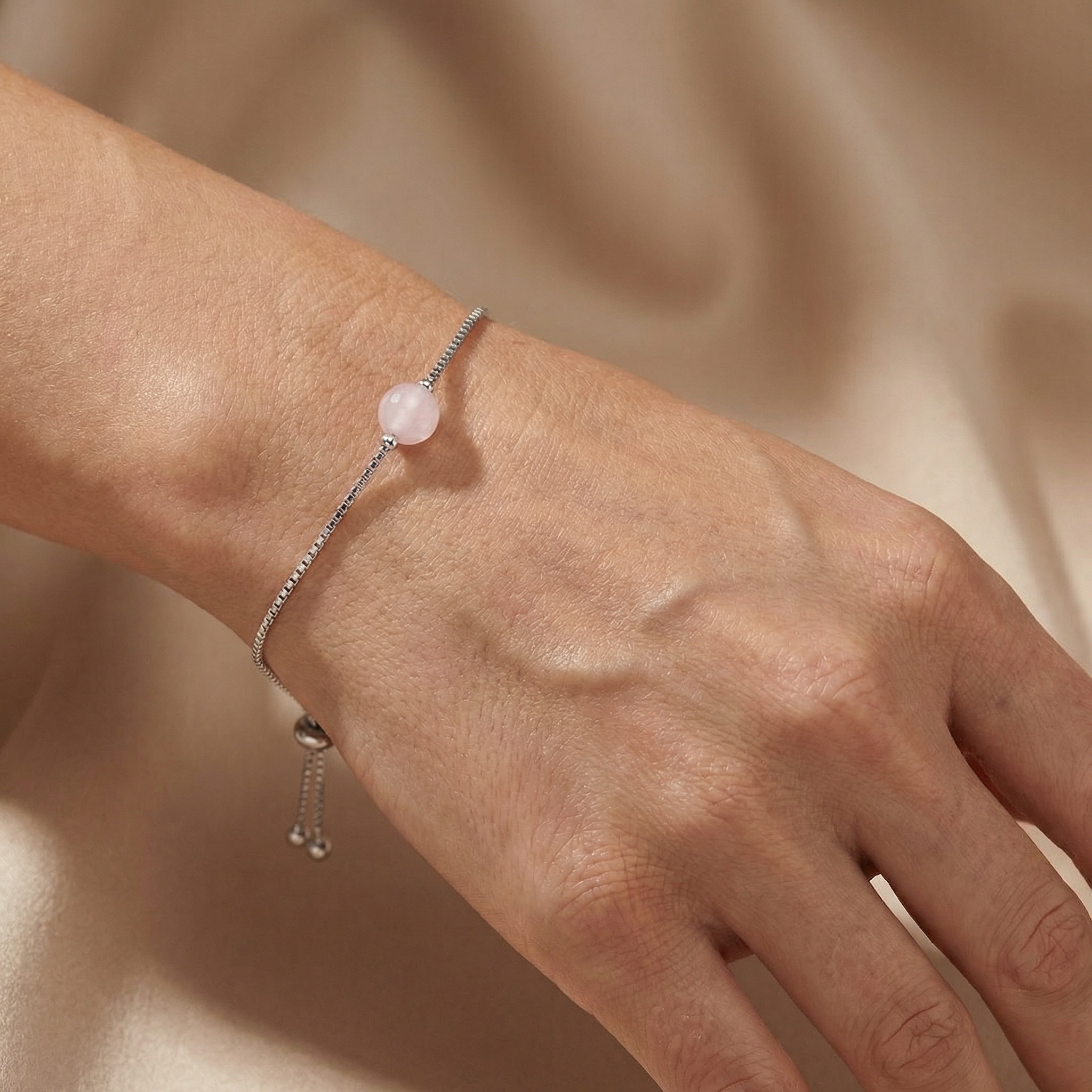 Engelsrufer Powerful Stone Bracciale Argento 925 Quarzo Rosa
