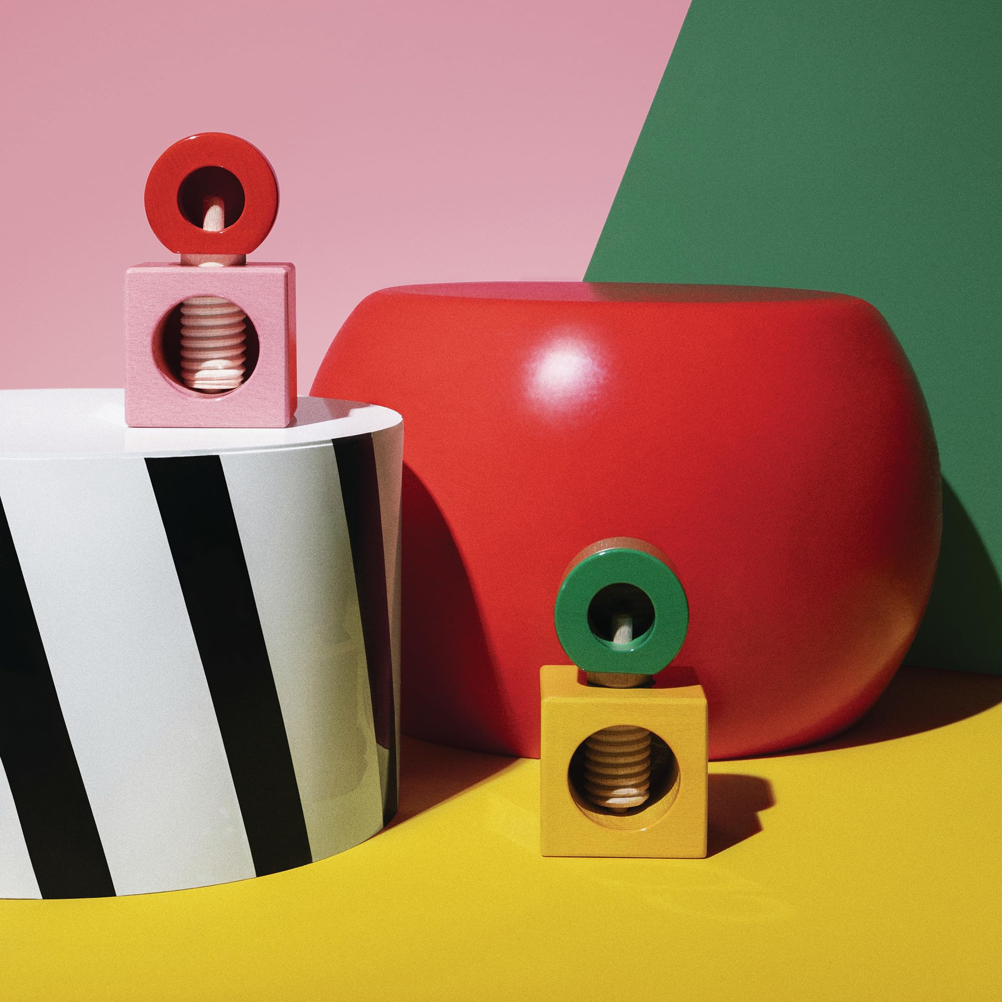 Alessi Twergi ES20 2 schiaccianoci legno rosa rosso