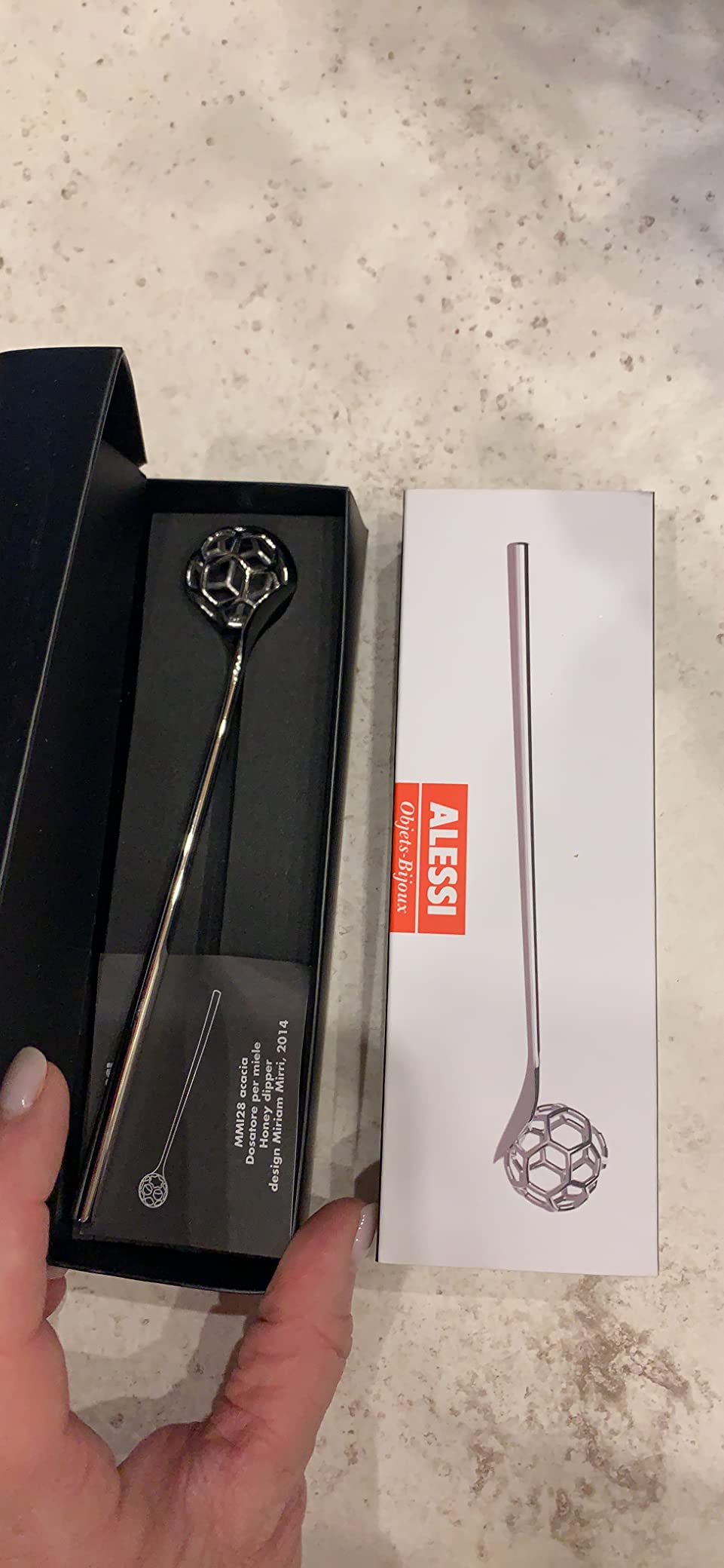 Alessi Acacia dosatore miele acciaio 16 cm