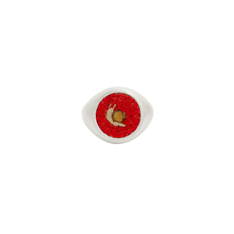 Le Sibille Lumaca anello argento 925 regolabile mosaico