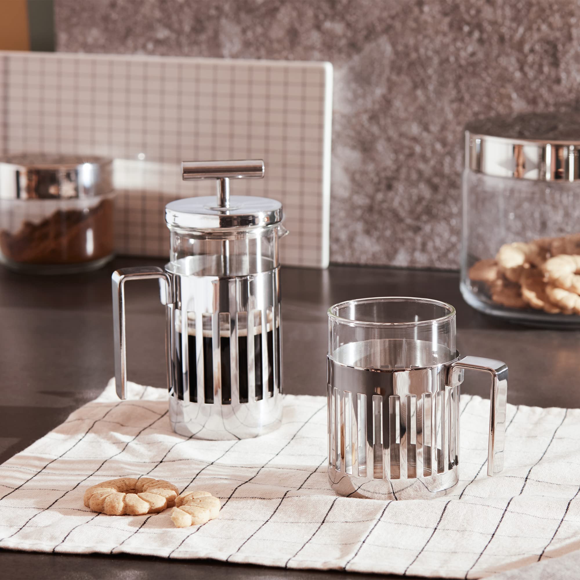 Alessi ARMUG Mug Acciaio Vetro 35 cl Aldo Rossi