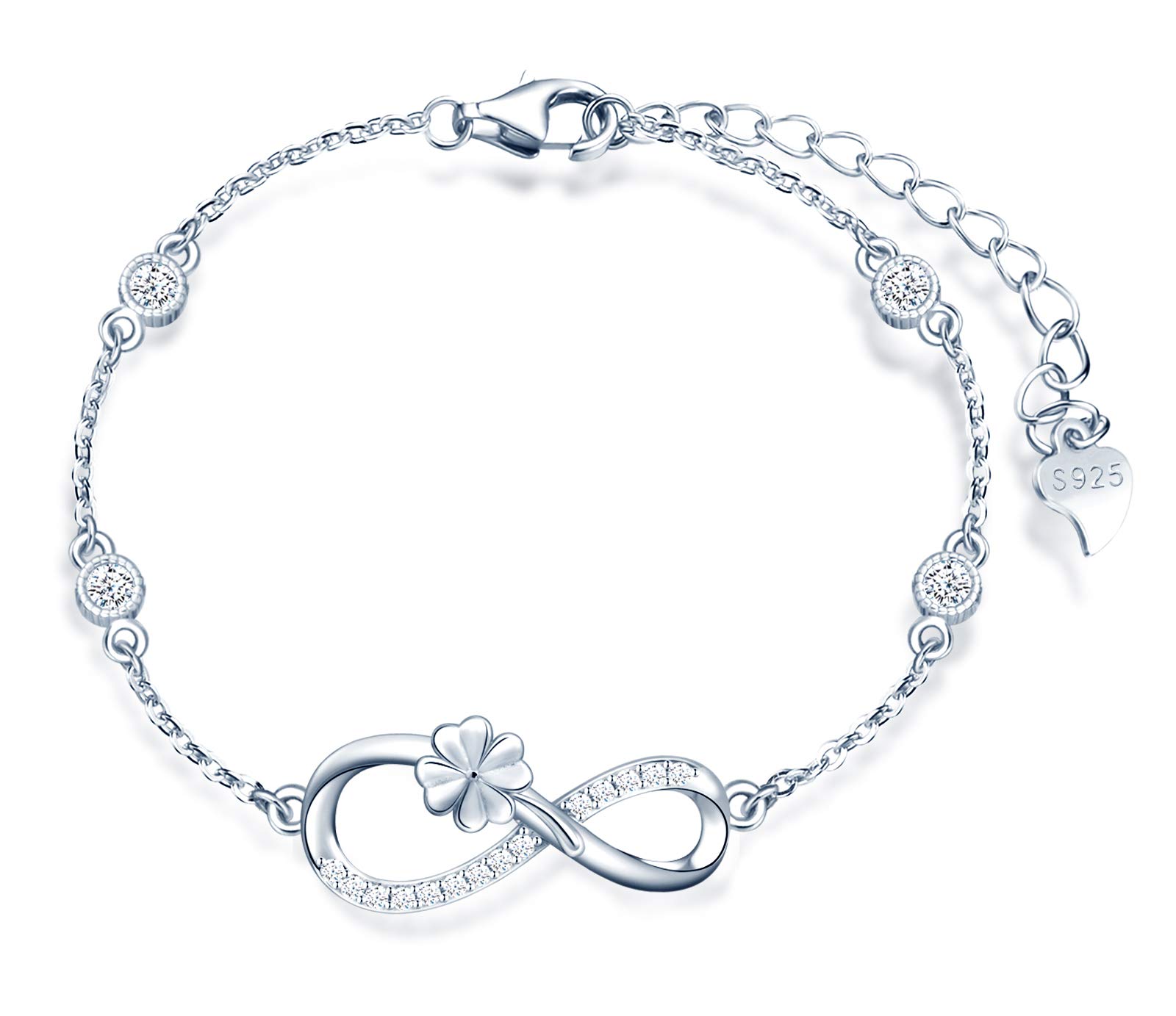 INFINIONLY Fashion Bracciale Infinito Cuore Argento 925