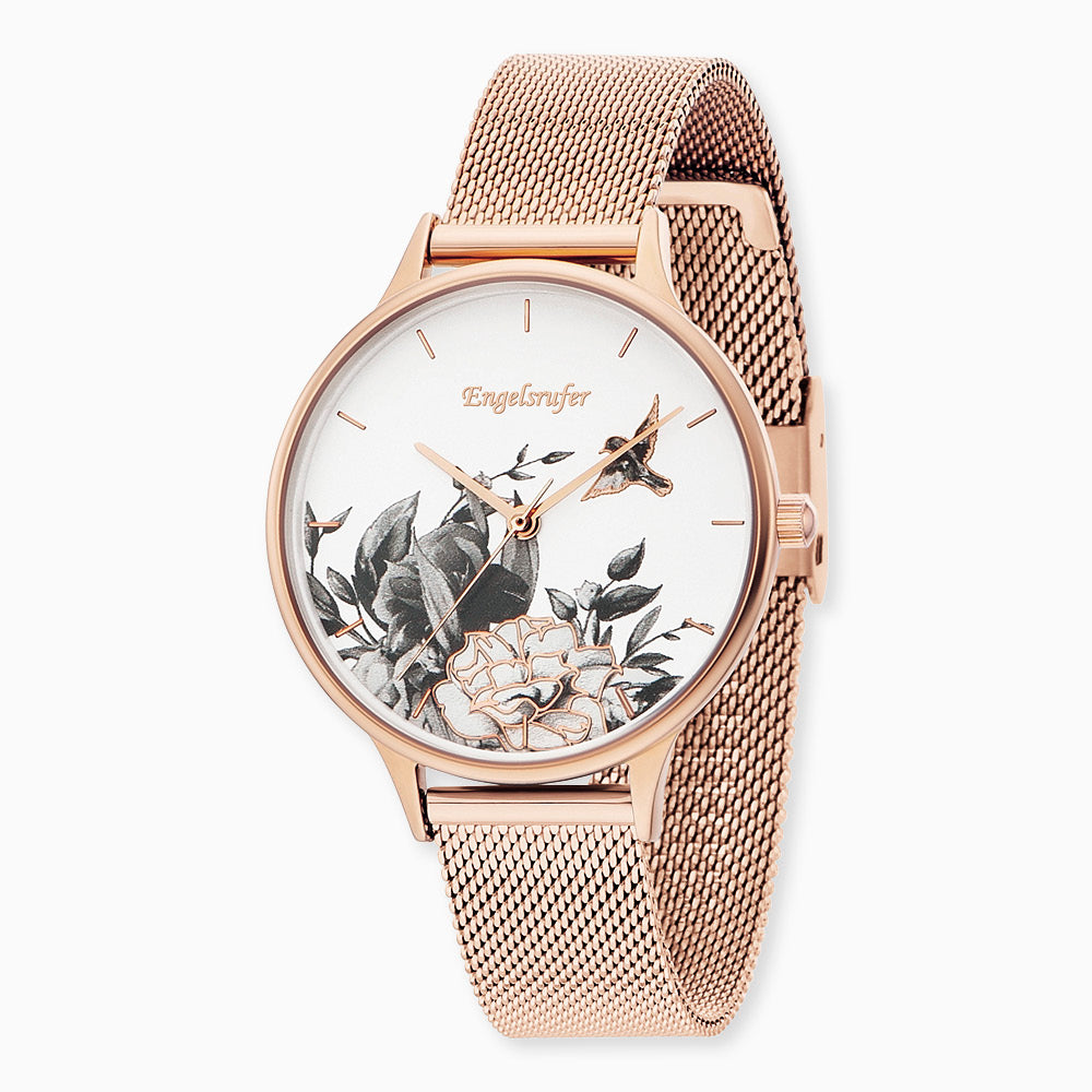 Engelsrufer Blume Orologio Fiore Oro Rosa Mesh