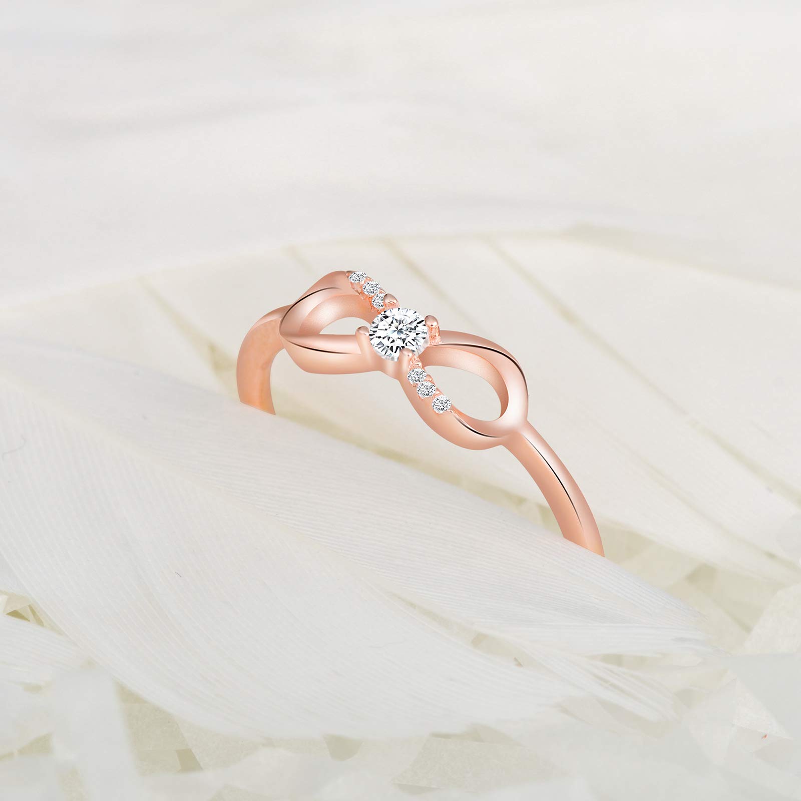 INFINIONLY Fashion Rings anello infinito argento rose gold regolabile