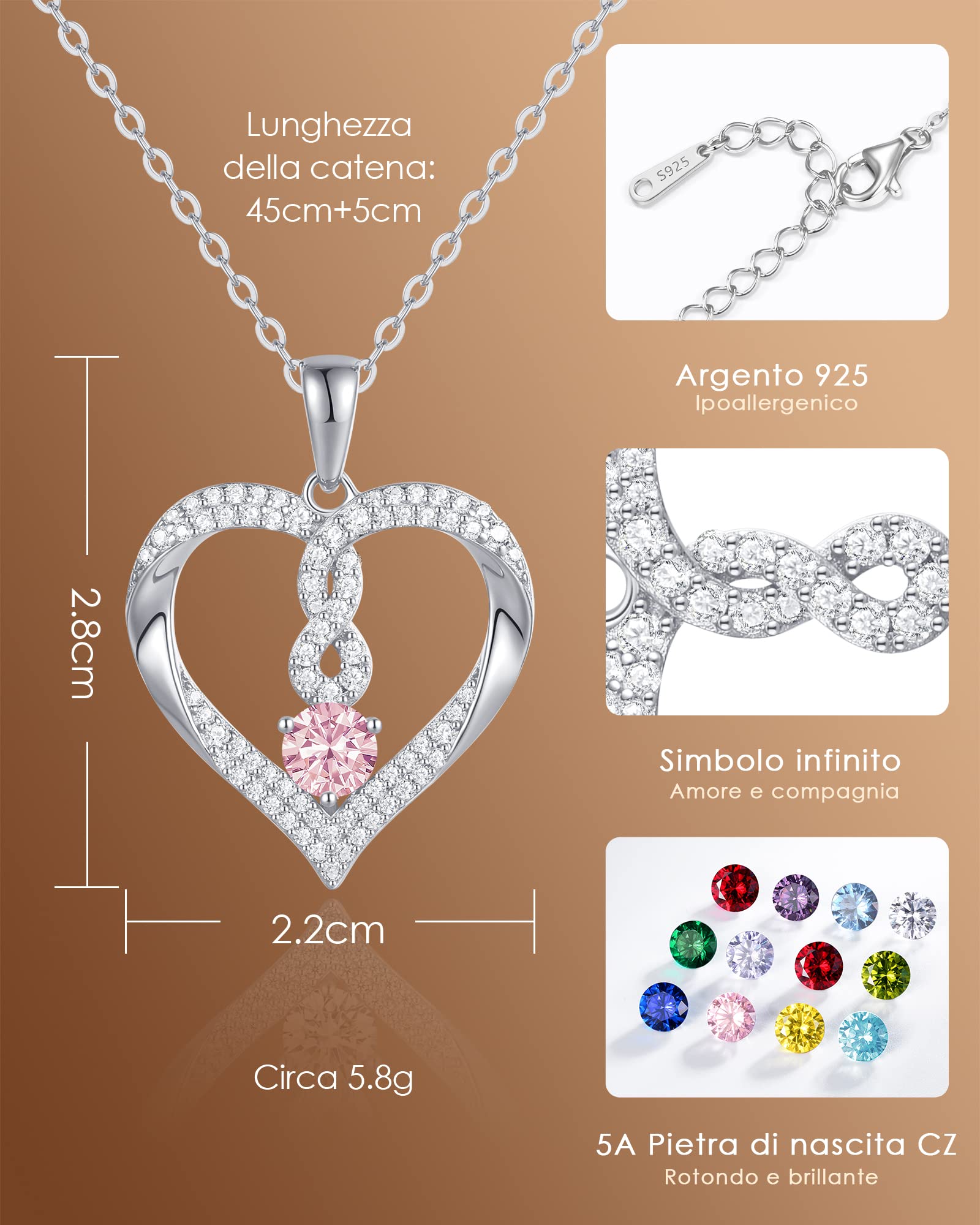 Louisa Secret Necklaces Cuore Infinito collana argento 925