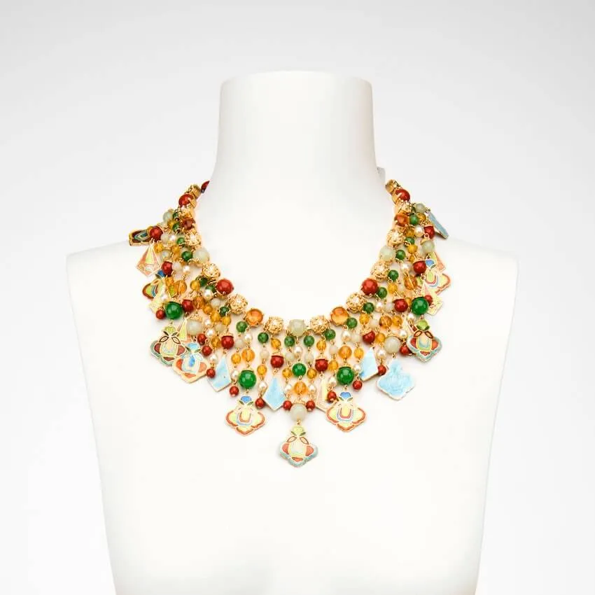 Chic Ad Hoc Collane Cascata smalto collana multicolor