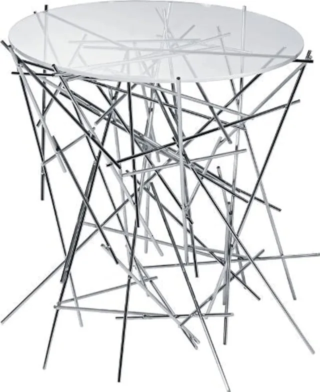 Alessi Blow Up FC09 tavolino vetro acciaio Campana